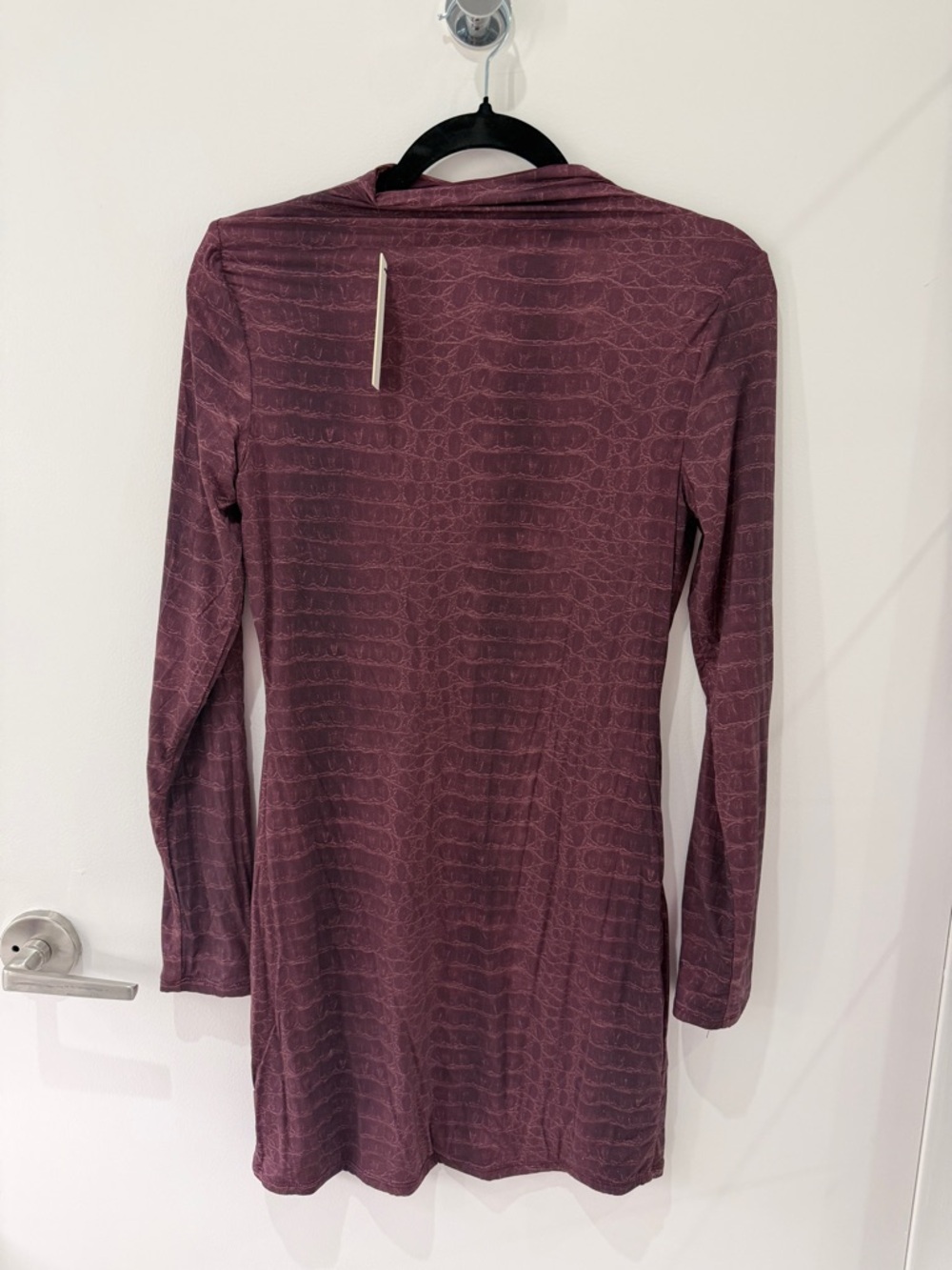 NAKED WARDROBE Long Sleeve Purple Crocodile Women's Dress - SOLD OUT